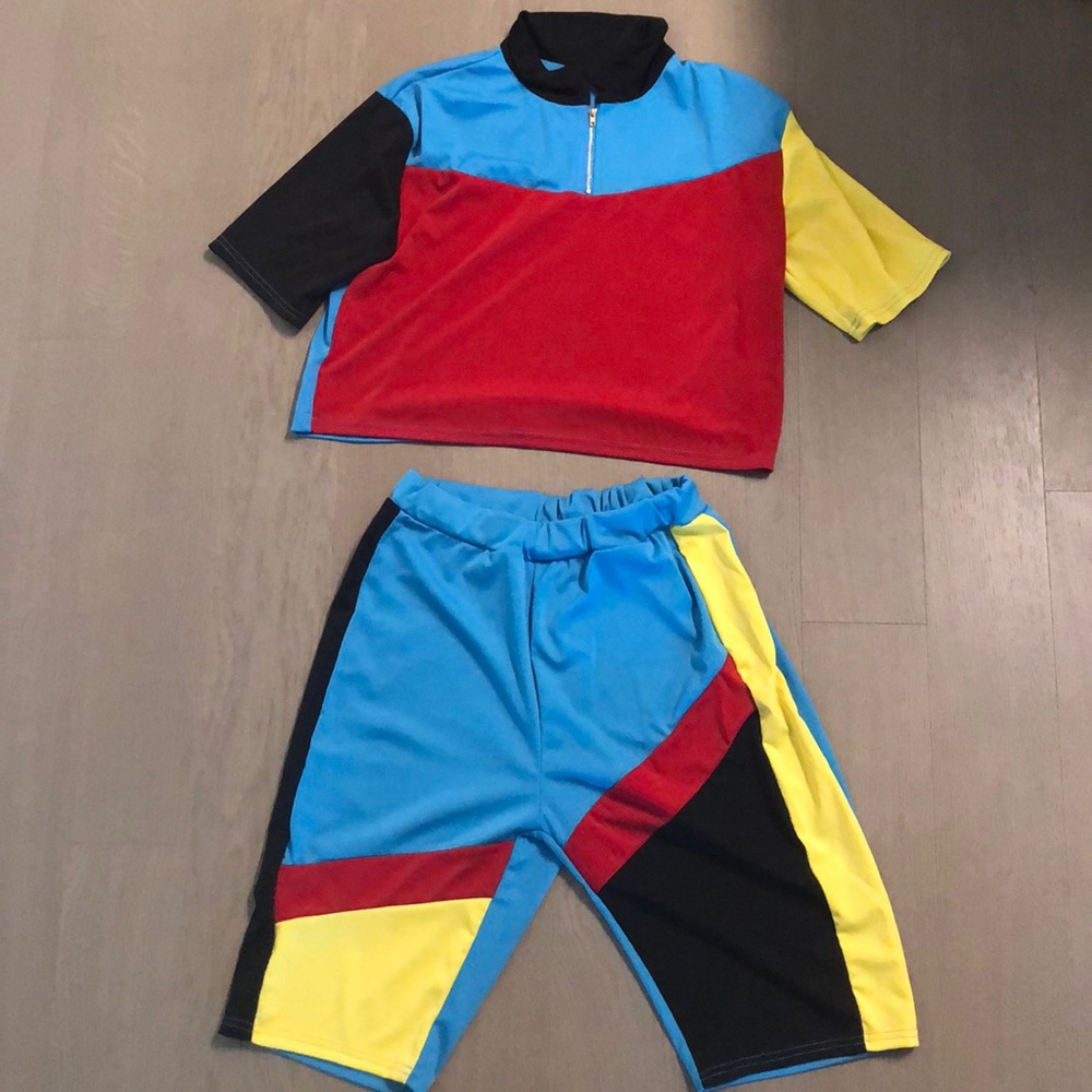 NWOT Colorblock Biker Set